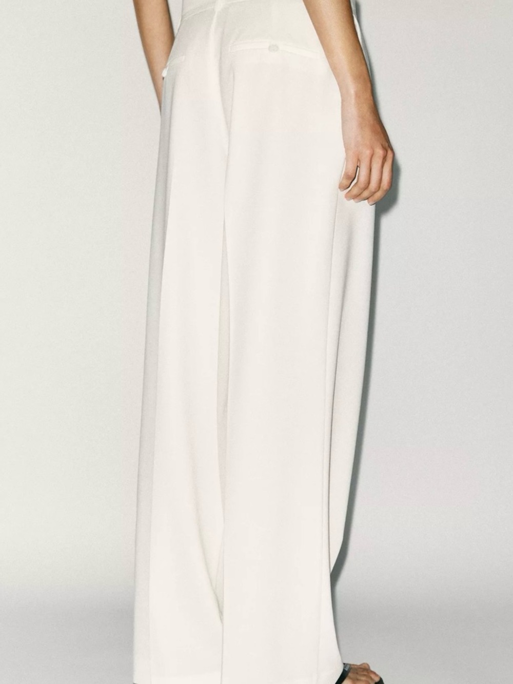 Zara Wide-Leg Cream Trousers